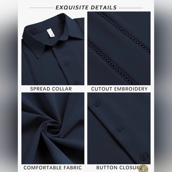 LETSEE Casual Button Down Beach Shirt #561, 562, 903 - Picture 8 of 12